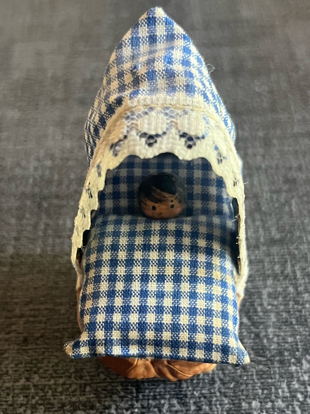 Vintage walnut baby crib